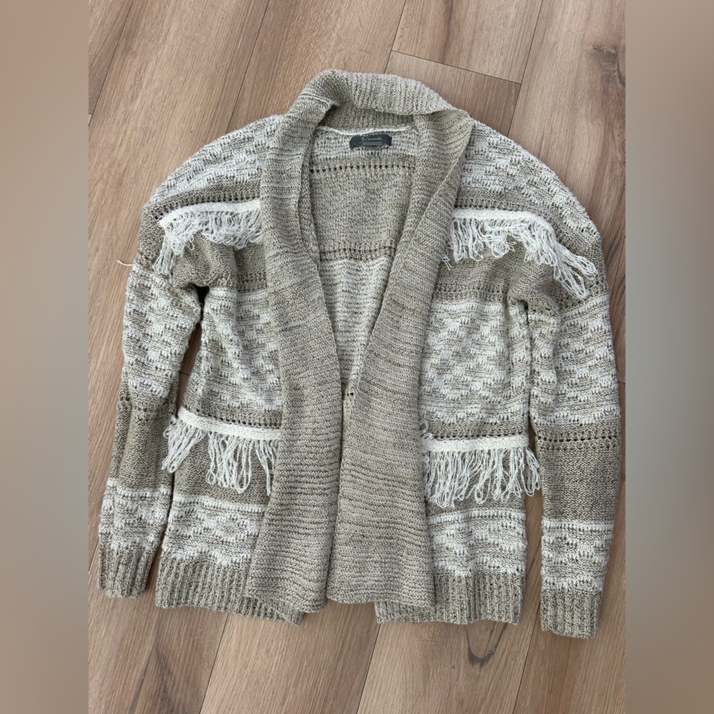Natural Reflections Cozy Fringe Cardigan Sweater | Size L - Picture 1 of 4